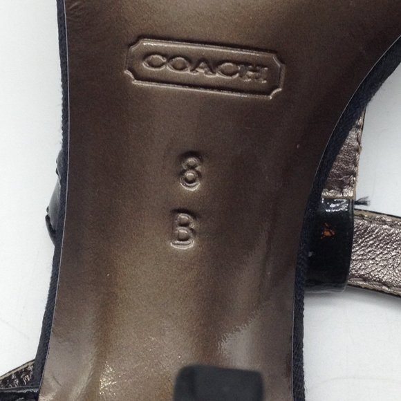 Coach Ladies Heeled Straps with Coach Coins Sz 8B - Picture 6 of 8